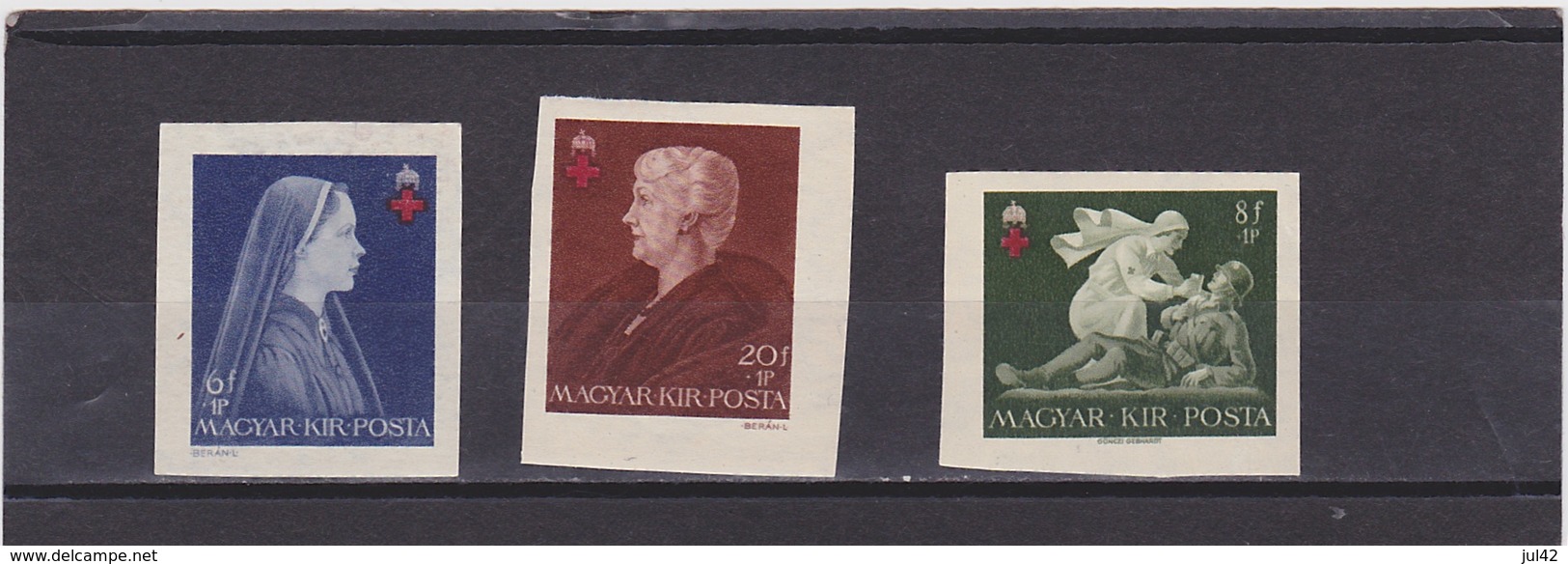 1942 Magdalena Red Cross Mi. 696B/98B, Yv. 603/05 ND, Scott B148/50 Imp.  MNH Postfrisch Non Dentelee     144 - Neufs