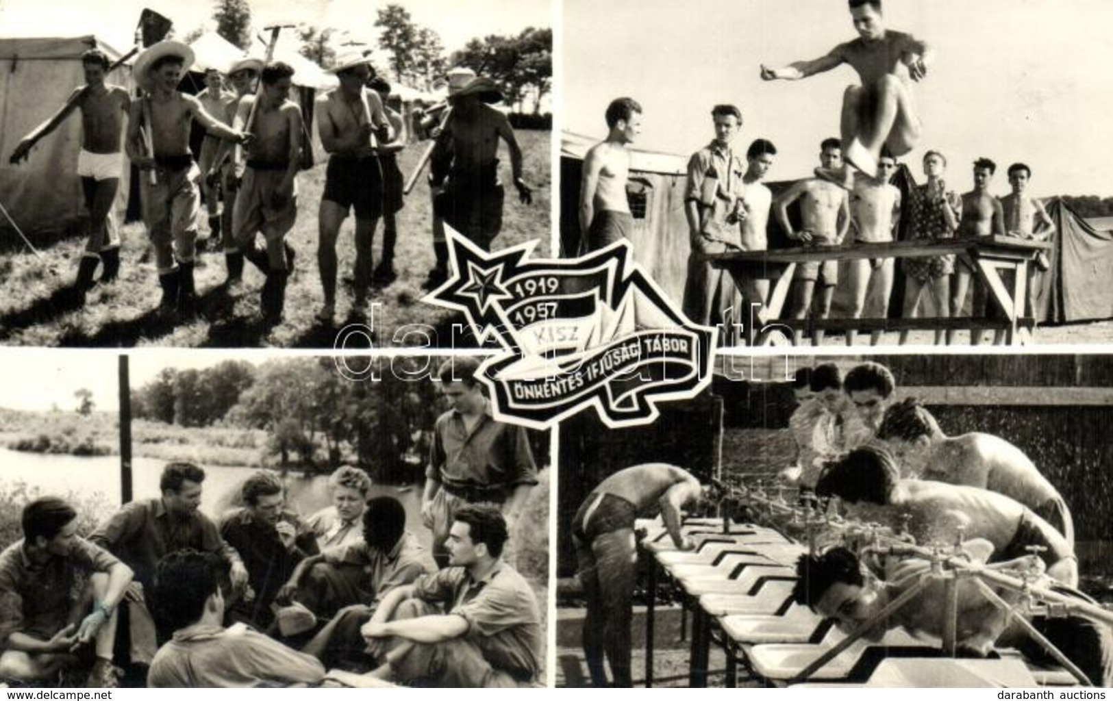 * T2 1919-1957 KISZ Önkéntes Ifjúsági Tábor; Képz?m?vészeti Alap Kiadóvállalat / Hungarian Young Communist League, Propa - Ohne Zuordnung
