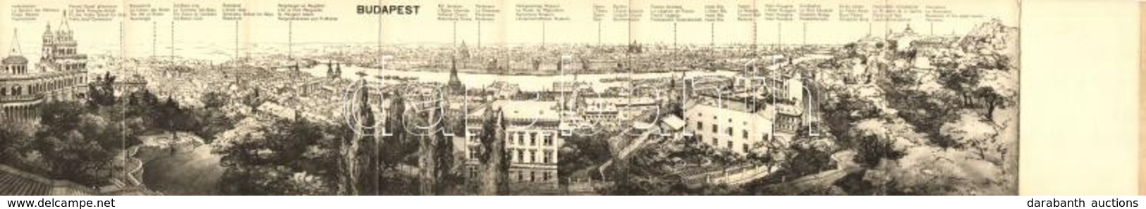 ** T2/T3 Budapest, 8-részes Kihajtható Panorámalap: Halászbástya, Ferenc József Gimnázium, Rózsadomb, Gül Baba Sírja, Re - Ohne Zuordnung