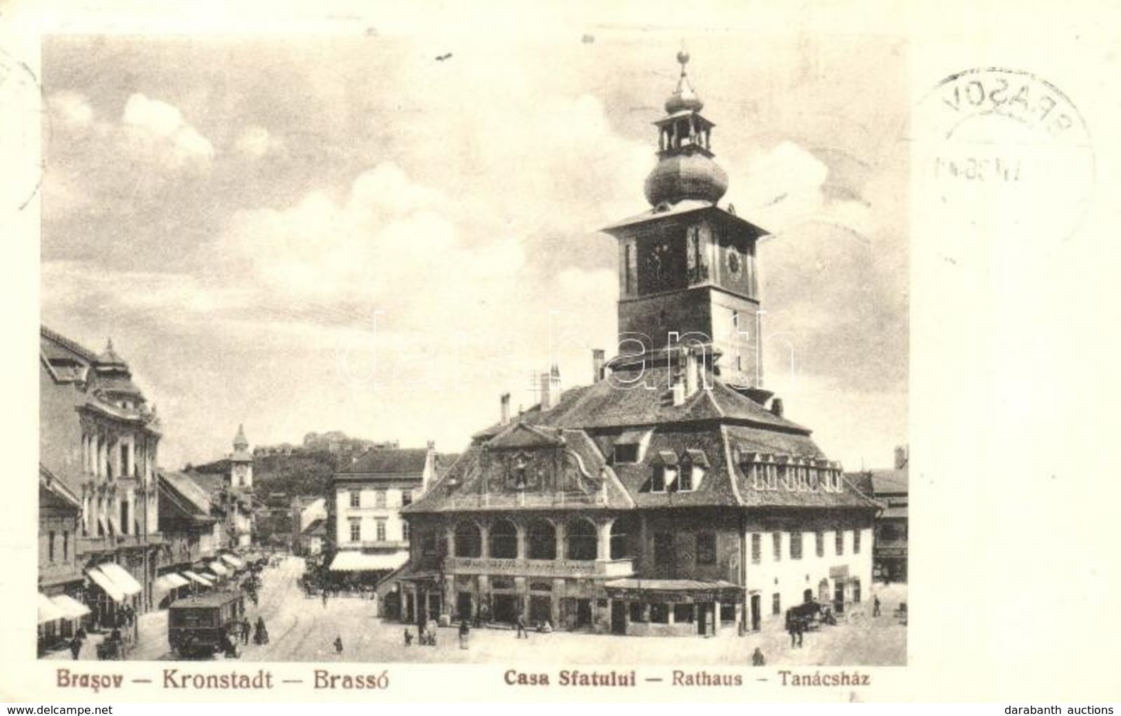 T2 Brassó, Kronstadt, Brasov; Tanácsház, Városi Vasút. W. Hiemisch / Town Hall With Urban Railway - Non Classificati
