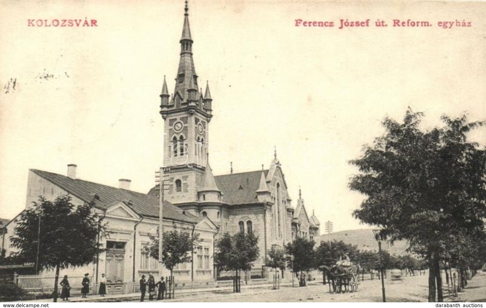 T2 Kolozsvár, Cluj; Ferenc József út, Református Egyház. Lepage Lajos Kiadása / Street, Church - Ohne Zuordnung