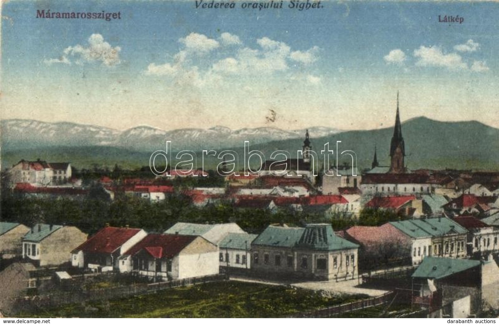 T3 Máramarossziget, Sighetu Marmatiei; Látkép. Benk? Miklós Kiadása / General View + 1940 Máramarossziget Visszatért So. - Ohne Zuordnung