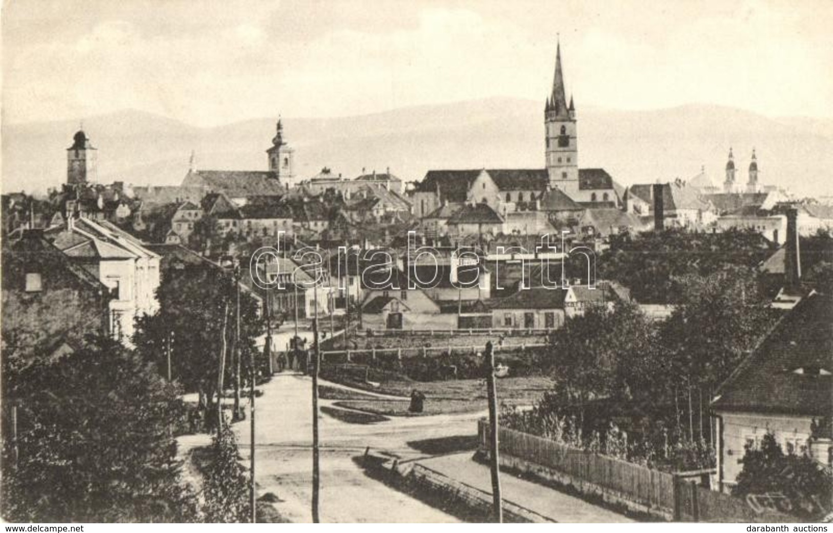 ** T2/T3 Nagyszeben, Hermannstadt, Sibiu; Látkép, Templomok. Kunstanstalt Jos. Drotleff Nr. 13. / General View, Churches - Ohne Zuordnung