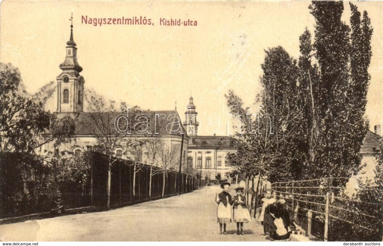 ** T2 Nagyszentmiklós, Sannicolau Mare; Kishíd Utca, Templomok. W. L. Bp. 2108. Kiadja Wiener Náthán / Street View, Chur - Ohne Zuordnung