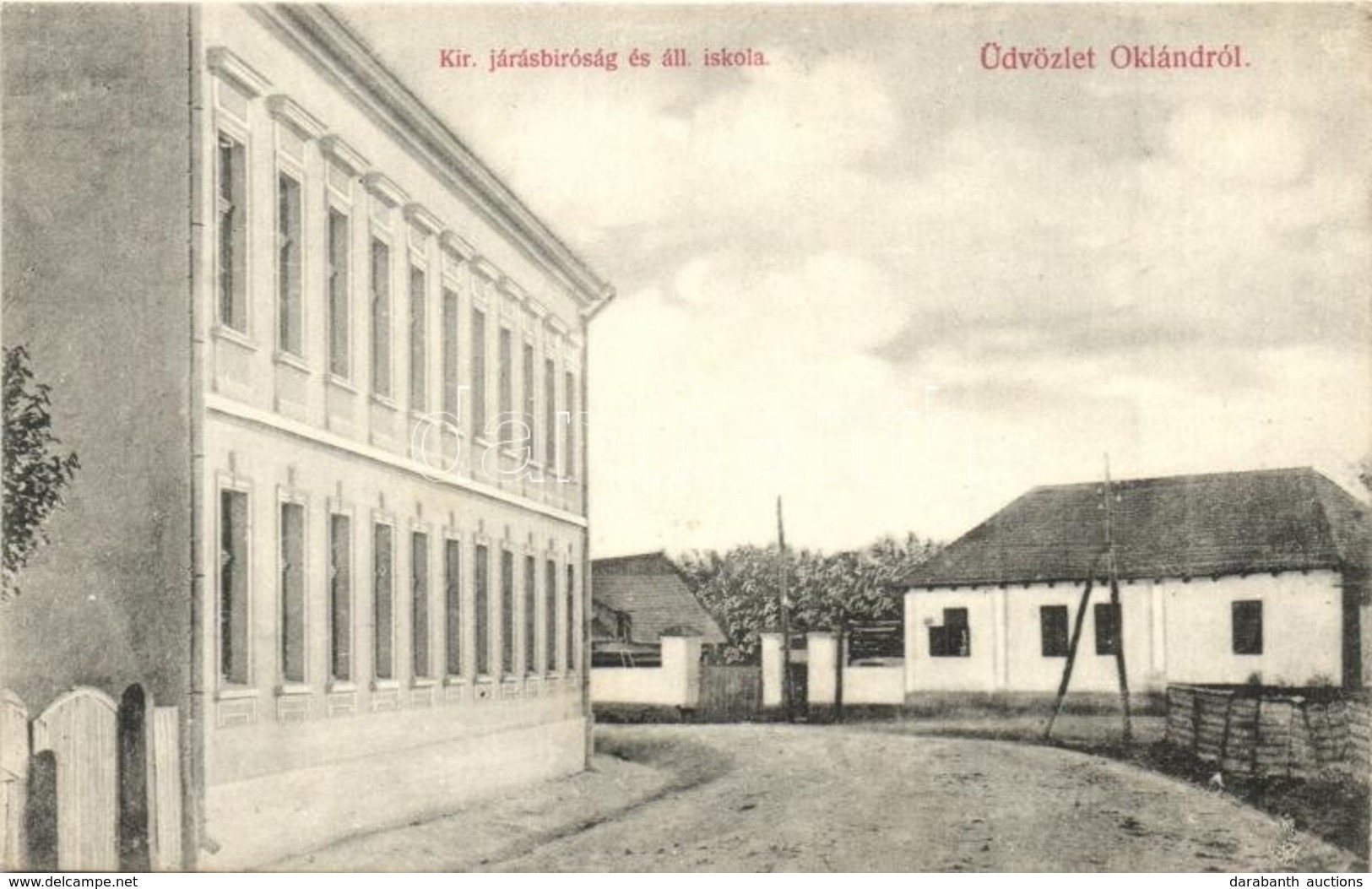 T2 Oklánd, Homoródoklánd, Ocland; Kir. Járásbíróság és állami Iskola / Court, School - Ohne Zuordnung