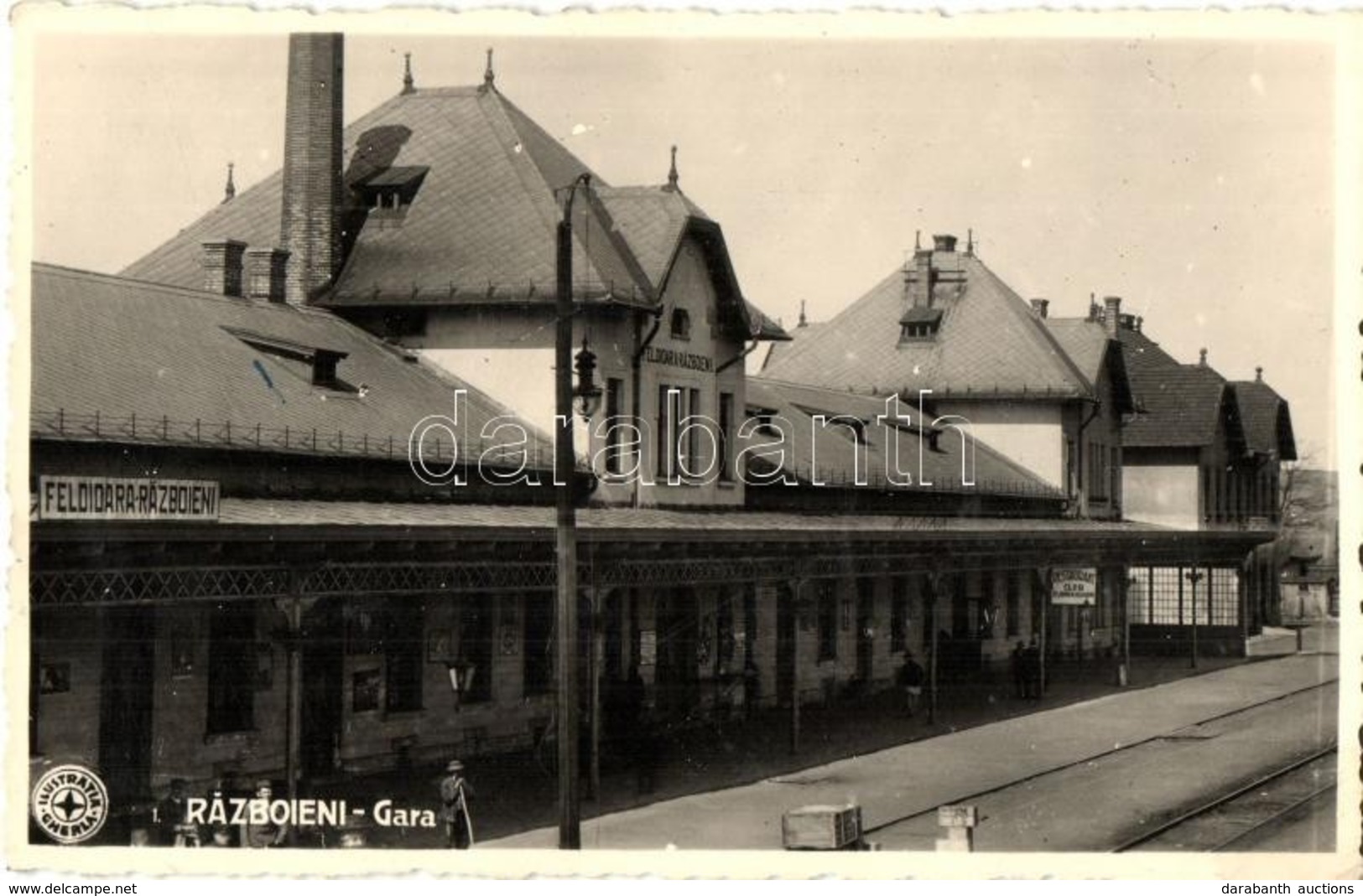 T2/T3 Székelyföldvár, Feldioara Razboieni;  Gara / Vasútállomás, étterem / Restaurant, Railway Station (EK) - Ohne Zuordnung