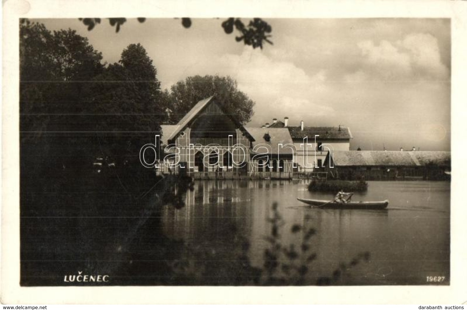 T2/T3 Losonc, Lucenec; Csónakázó Tó, Pavilon. Lichtig 19627. / Rowing Lake And Pavilion + 1938 Losonc Visszatért So. Stp - Ohne Zuordnung