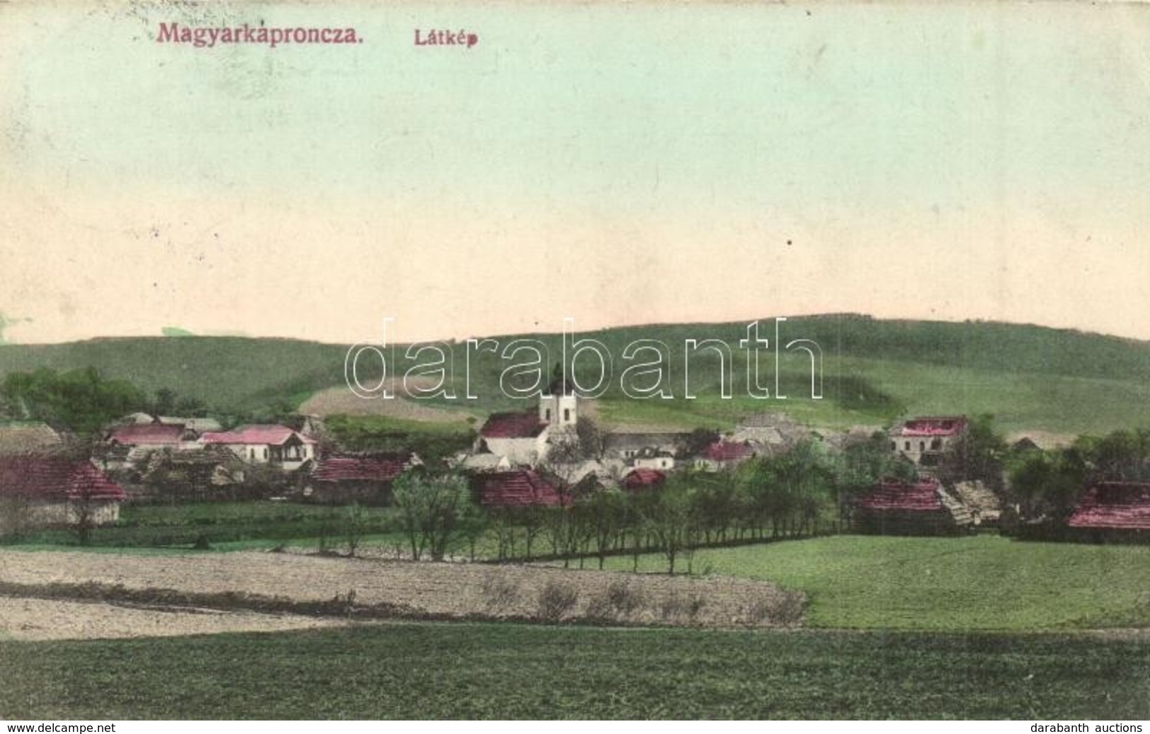 T2/T3 Magyarkapronca, Kaproncza, Pokrivnica, Koprivnica; Látkép, Templom. Fogyasztási Szövetkezet Kiadása / General View - Ohne Zuordnung