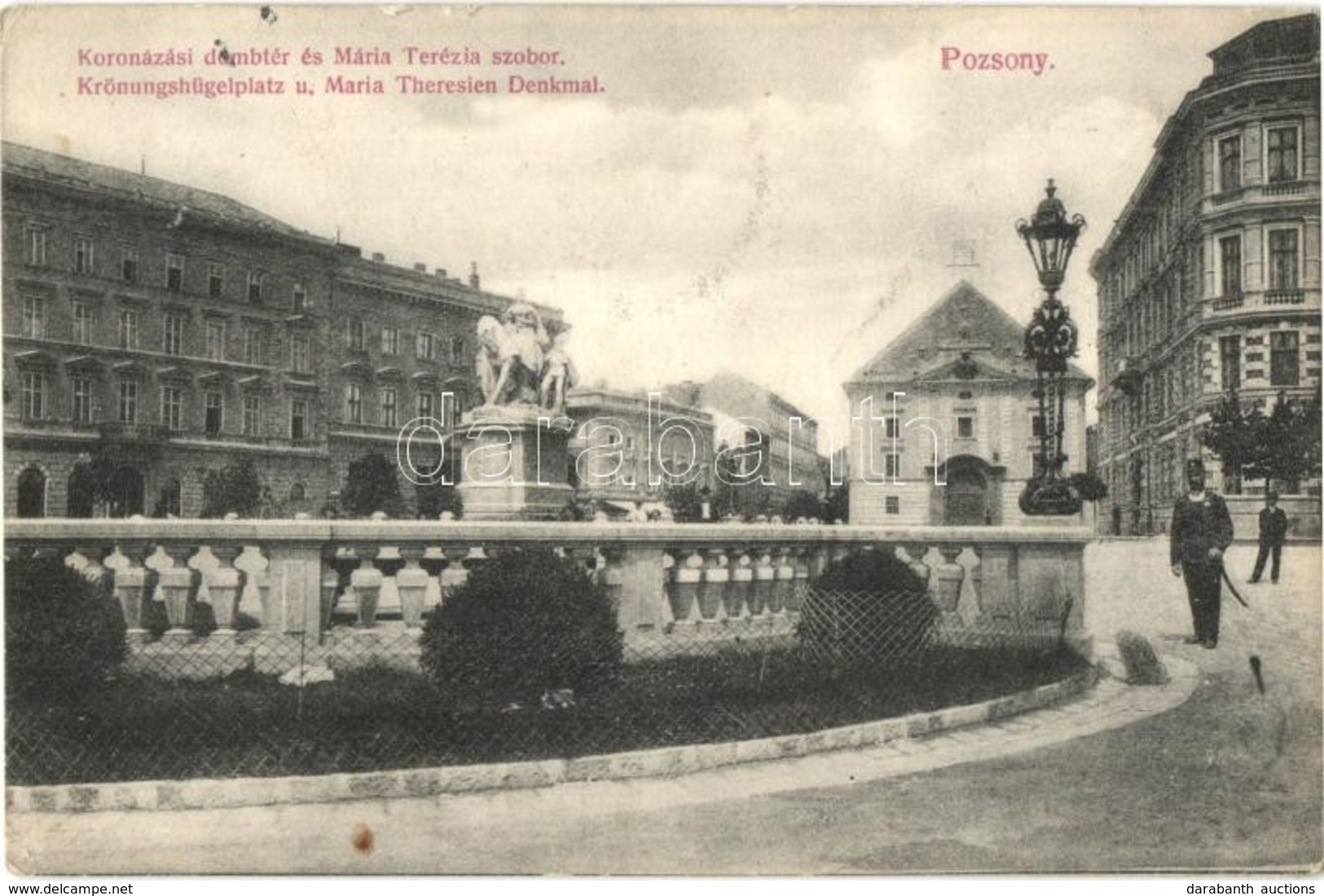 T2/T3 Pozsony, Pressburg, Bratislava; Koronázási Dombtér, Mária Terézia Szobor / Square, Monument (EK) - Ohne Zuordnung