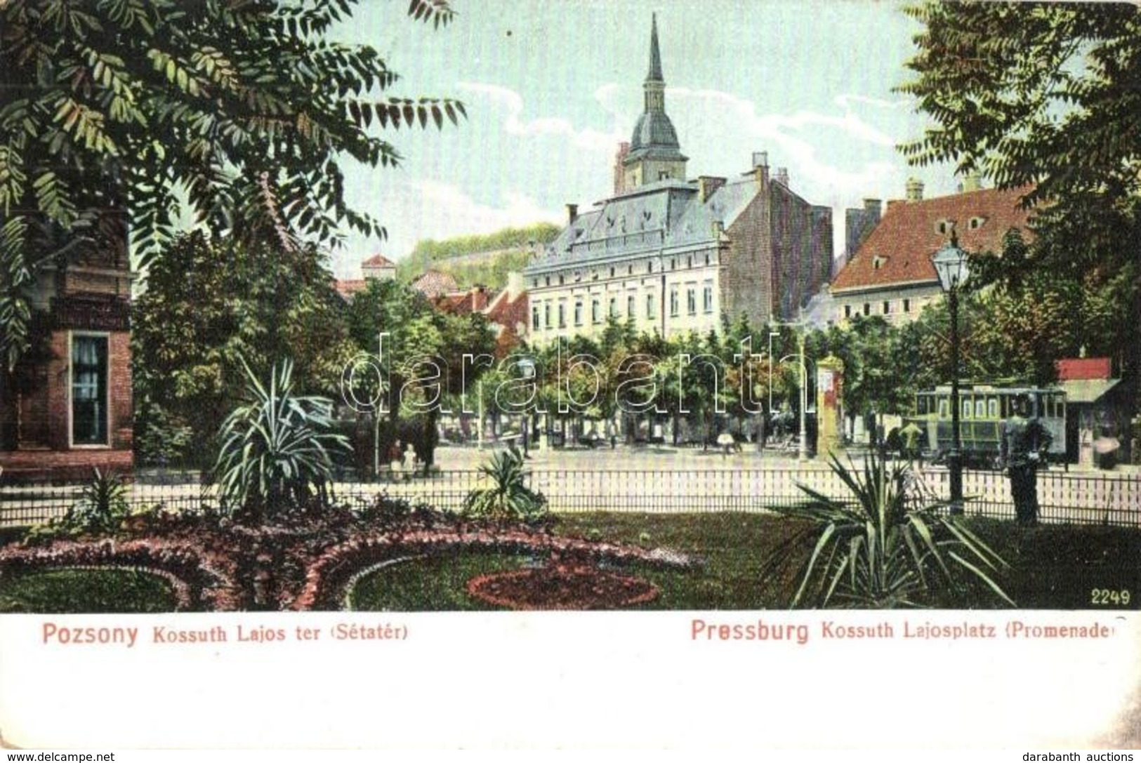 T2 Pozsony, Pressburg, Bratislava; Kossuth Lajos Tér és Villamos (Sétatér) / Square, Promenade, Tram - Ohne Zuordnung