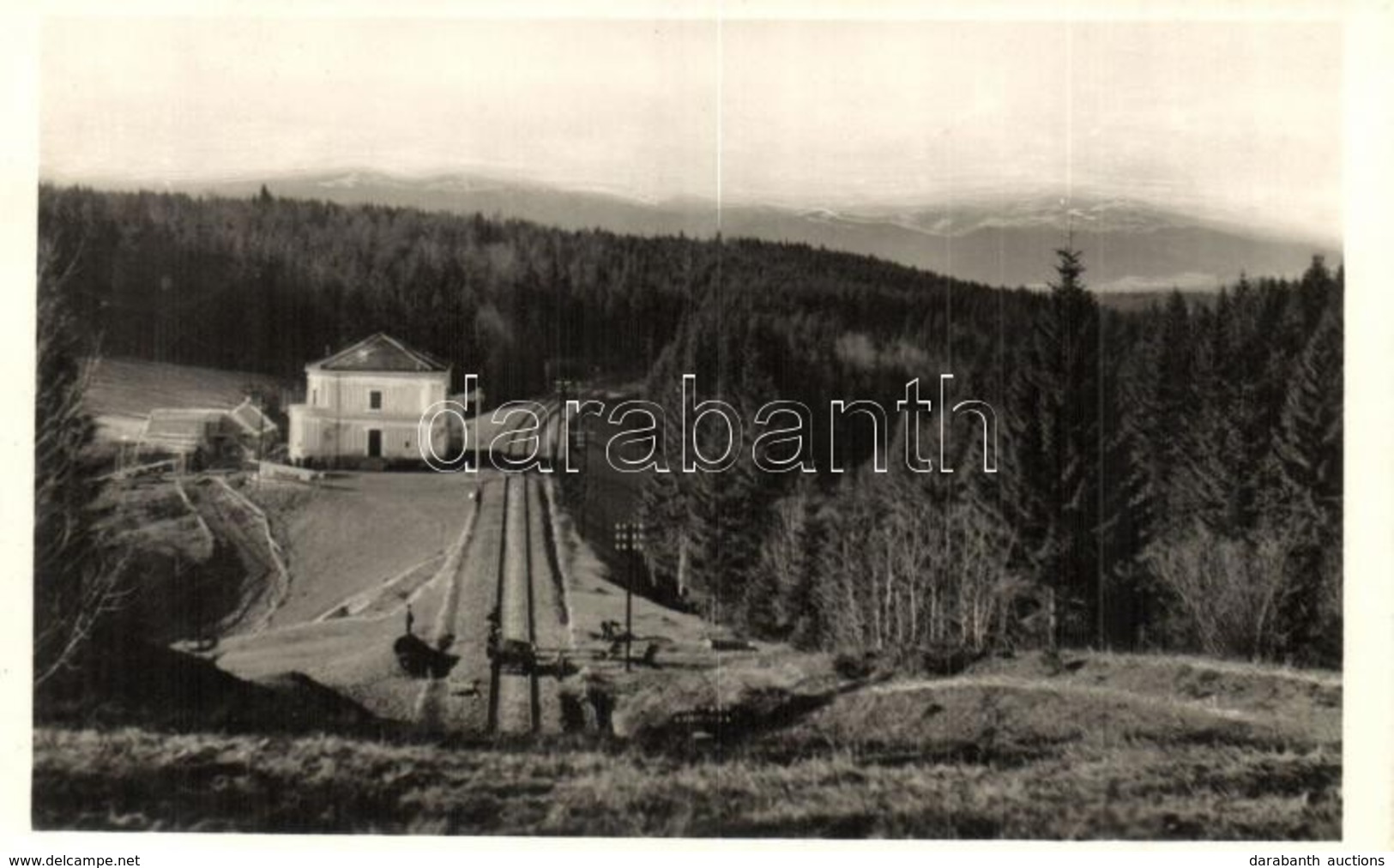 * T2 K?rösmez?, Jaszinya, Yasinia; Havasalja Páncélház, Vasútállomás Hajtánnyal / Railway Station With Handcar / Bahnhof - Ohne Zuordnung