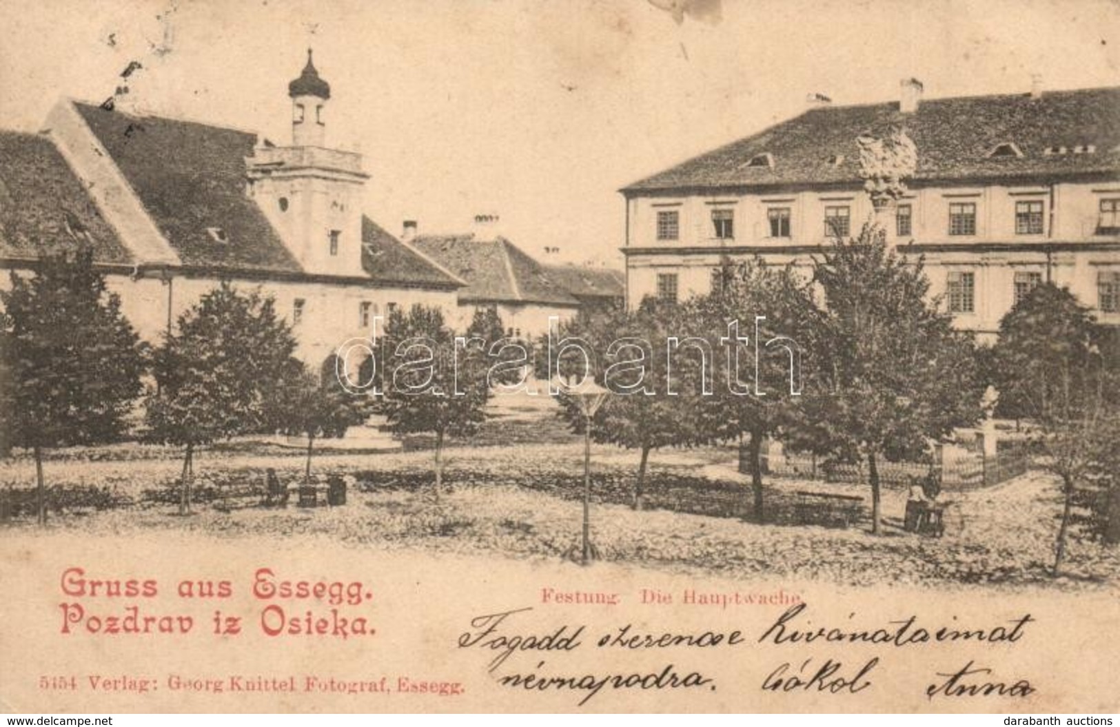 T2/T3 1899 Eszék, Osijek, Esseg; Festung, Die Hauptwache /  Vár ?rség, Rend?rség. Georg Knittel Kiadása / Fortress, Poli - Ohne Zuordnung