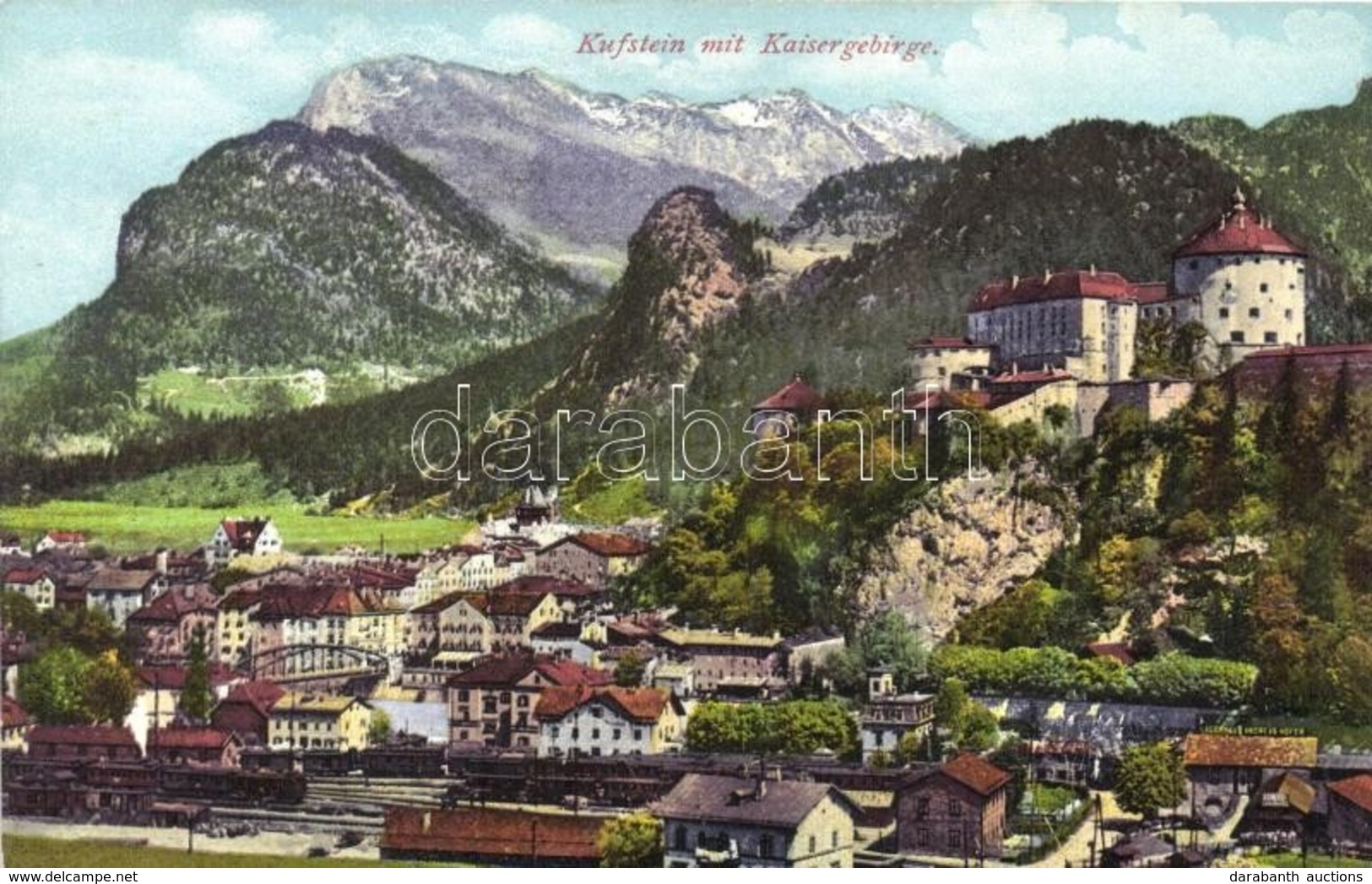 ** T1/T2 Kufstein Mit Kaisergebirge / Castle, Railway With Trains - Ohne Zuordnung