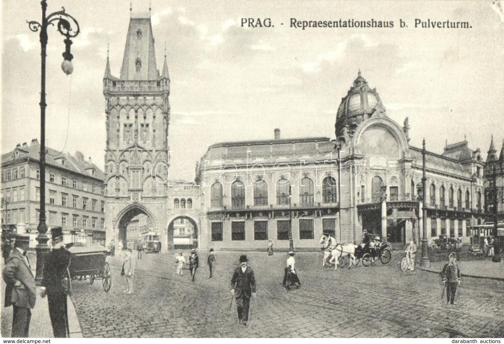 ** T1 Praha, Prag; Repraesentationshaus Bei Pulverturm / Tower, Square, Town Hall. Montage Postcard - Ohne Zuordnung