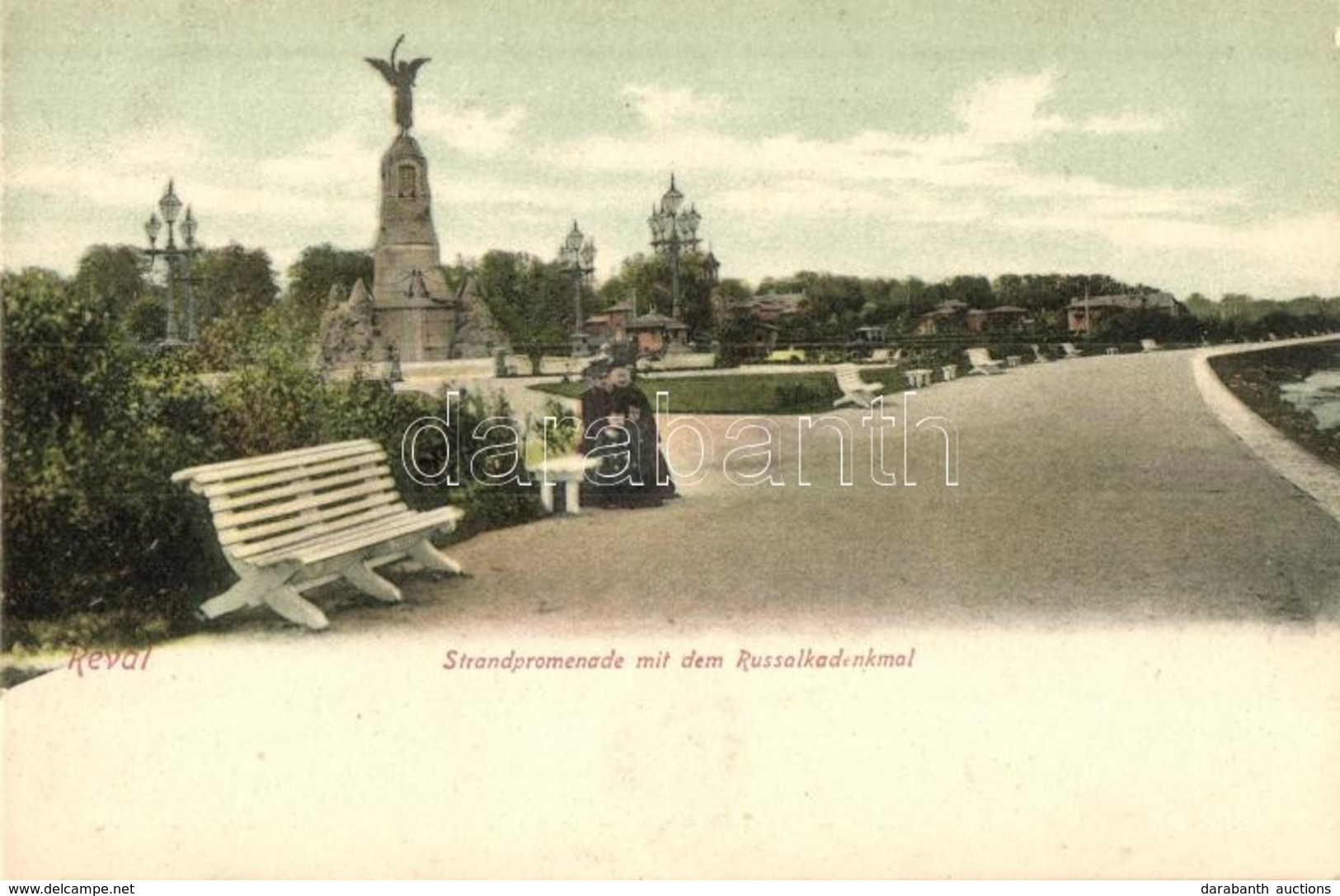 ** T3 Tallin, Reval; Strandpromenade Mit Dem Russalkadenkmal / Promenade, Statue (kopott Sarok / Worn Corner) - Ohne Zuordnung