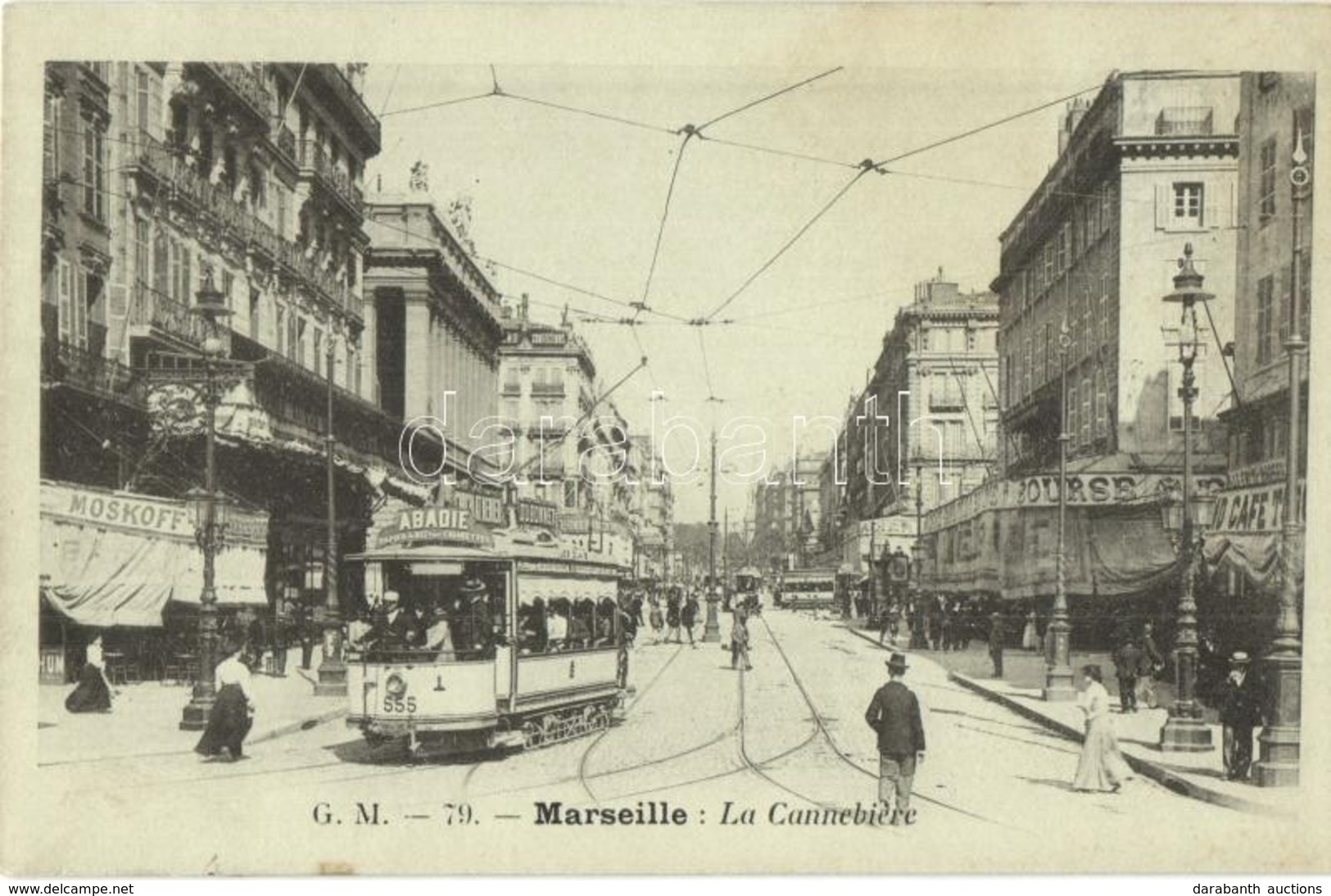 ** T1 Marseille, La Cannebiere, Moskoff / Street View With Shops And Tram - Ohne Zuordnung