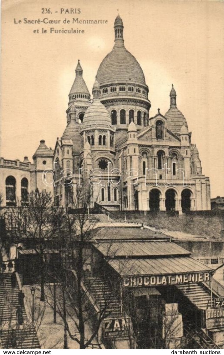 ** T3/T4 Paris, Le Sacre Coeur De Montmartre, Funiculaire, Chocolat-Menier / Funicular, Chocolate Shop (Rb) - Ohne Zuordnung