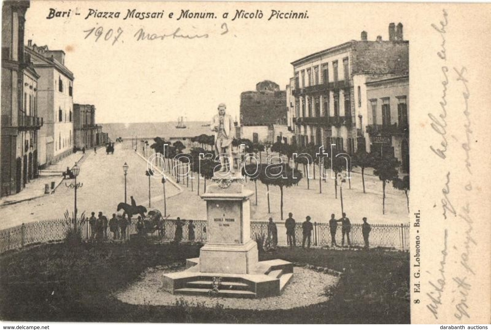 T2/T3 Bari, Piazza Massari E Monum. A Nicolo Piccinni / Square, Monument (EK) - Zonder Classificatie