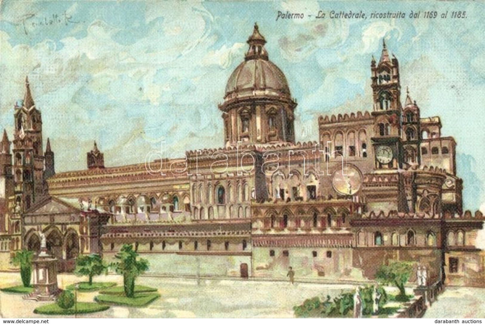 T2 Palermo, La Cattedrale / Cathedral, Litho. A. Scrocchi 2802-3. - Zonder Classificatie