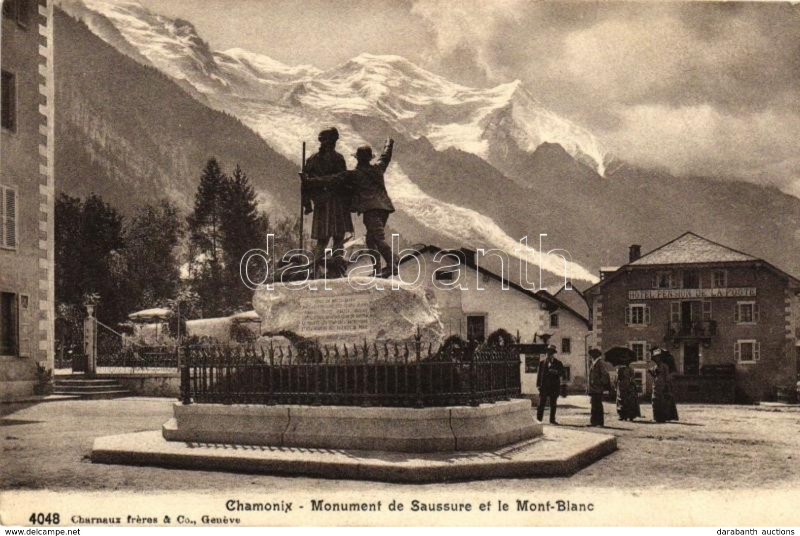 ** T1/T2 Chamonix, Monument De Saussure Et Le Mont Blanc, Hotel Pension De La Poste - Zonder Classificatie