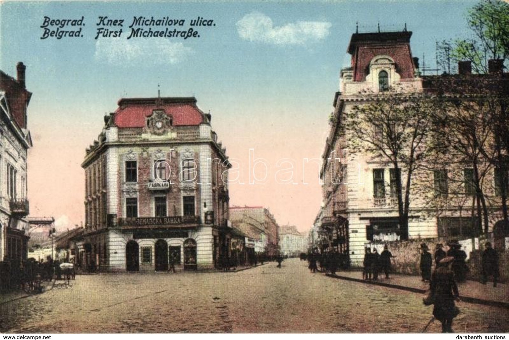 * T2 Belgrade, Beograd; Knez Michailova Ulica / Street View With Shops, Bank - Ohne Zuordnung