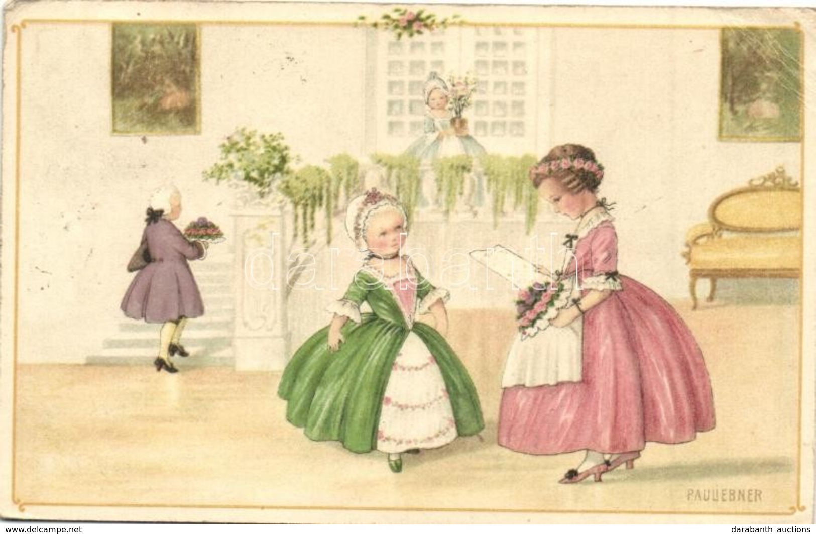 T2/T3 Baroque Children Art Postcard. M. Munk Wien Nr. 1191. S: Pauli Ebner (EK) - Zonder Classificatie