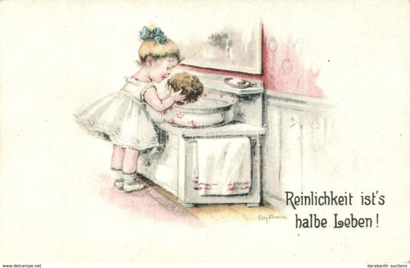 ** T2 Reinlichkeit Ist's Halbe Leben! / Little Girl, W.S.S.B. No. 5425. Litho S: Elly Frank - Ohne Zuordnung