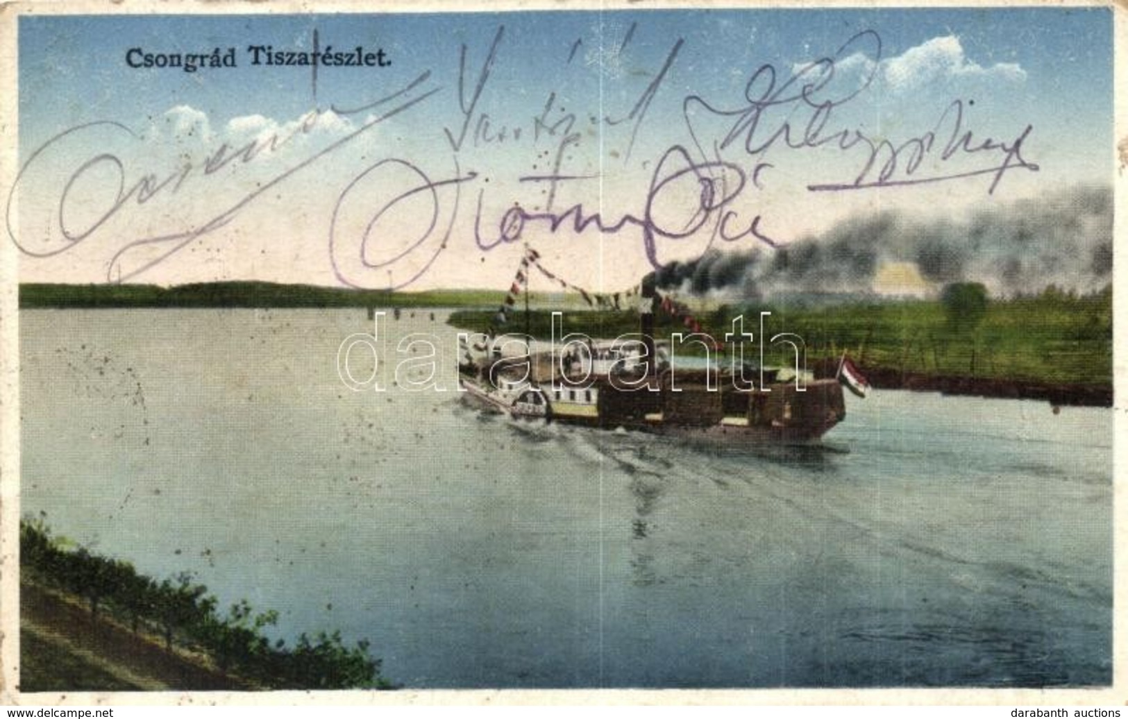 T2/T3 Tahi G?züzem? Oldalkerekes Személyhajó Csongrádnál A Tiszán / Hungarian Passenger Steamship (EK) - Ohne Zuordnung