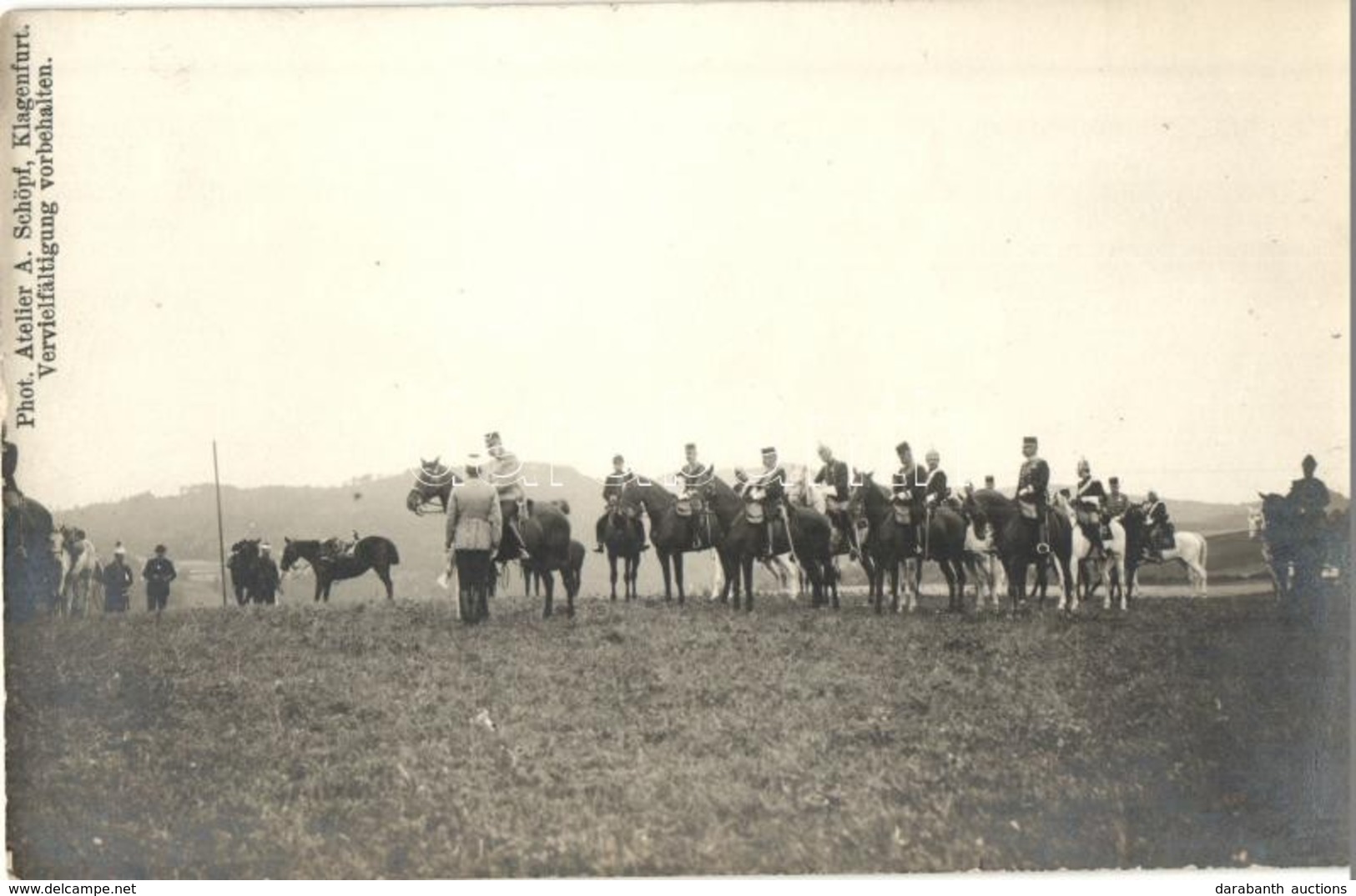 * T2 1907 Timenitz Hauptlager, Kaiser Manöver / Franz Joseph And Cavalry Offivers' Training. Atelier A. Schöpf Photo - Ohne Zuordnung