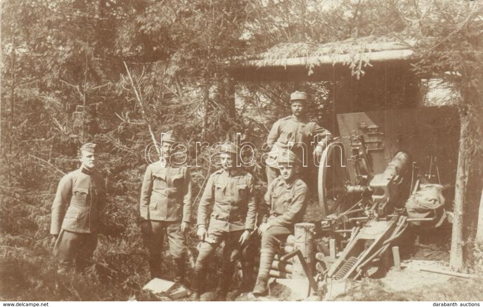 T2 1917 Osztrák-magyar álcázott ágyú A Hegyekben. Tábori Posta 648. / WWI K.u.k. Military, Camouflaged Cannon In The Mou - Ohne Zuordnung