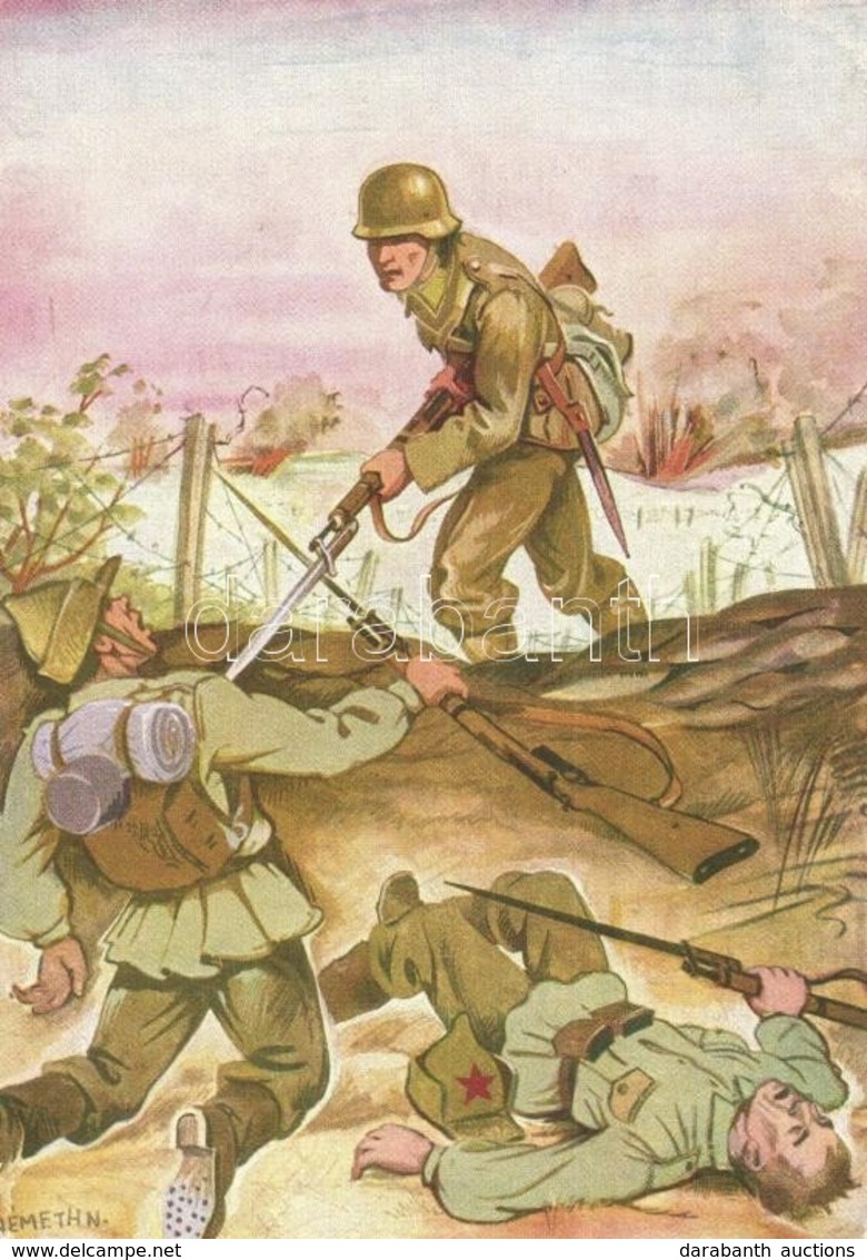 ** T2 Csikós László Honvéd H?si Halála / WWII Hungarian Military, Heroic Death, Trenches S: Németh N. - Ohne Zuordnung