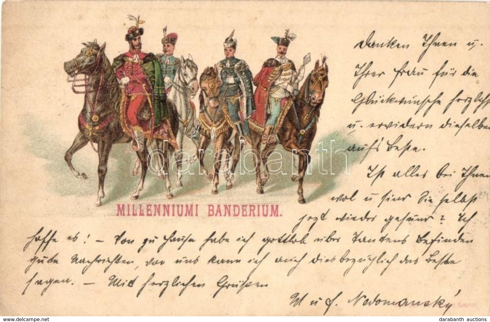 T2/T3 Milleniumi Banderium. Rigler József Ede Kiadása / Hungarian Cavalrymen Uniform, Litho - Ohne Zuordnung