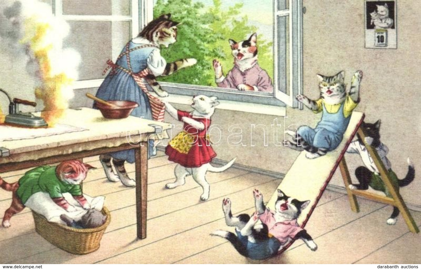 ** T2 Cat Family. Max Künzli No. 4733. - Modern Postcard - Zonder Classificatie