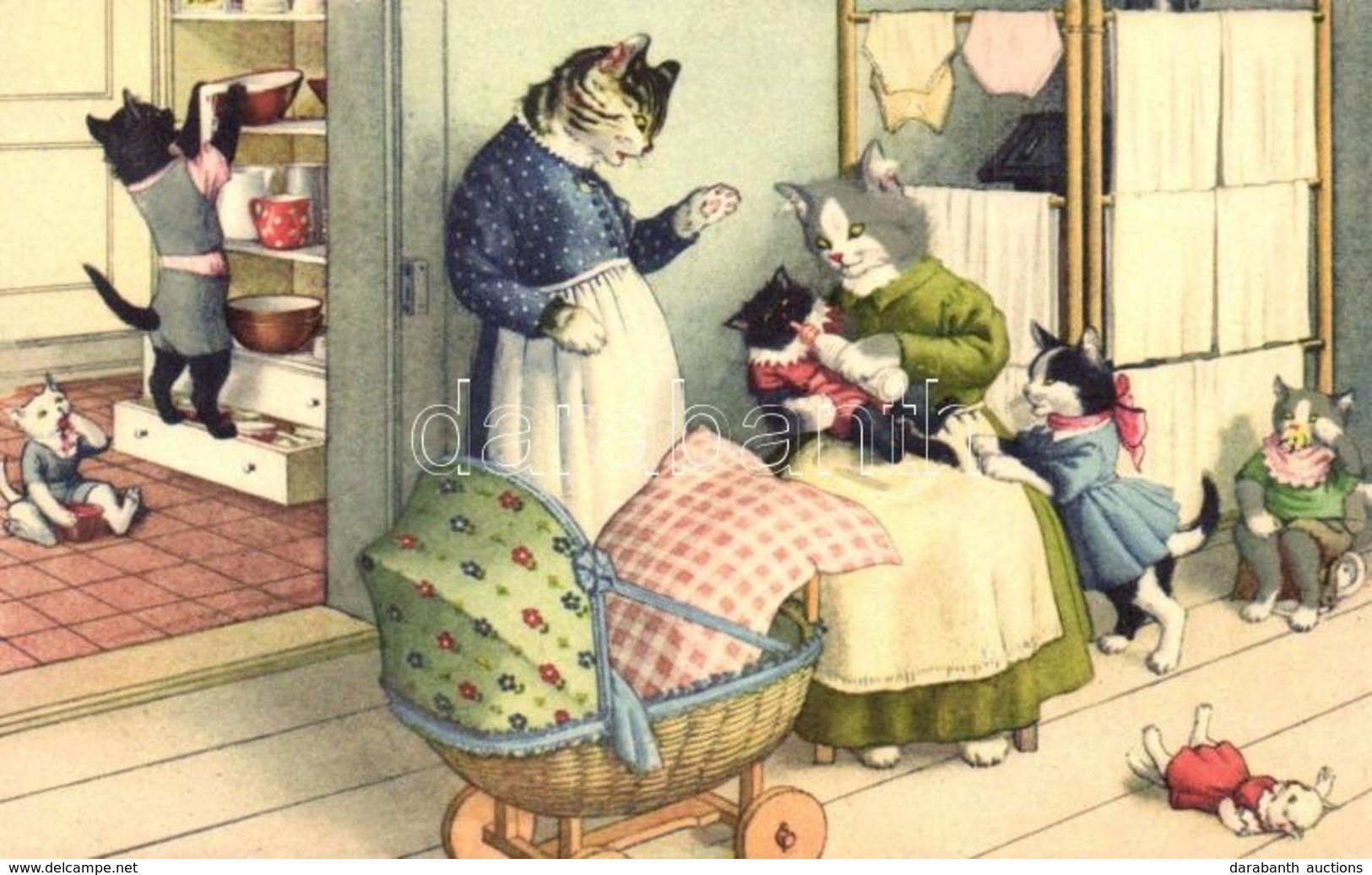 ** T2 Cat Nursery. Max Künzli No. 4731. - Modern Postcard - Zonder Classificatie