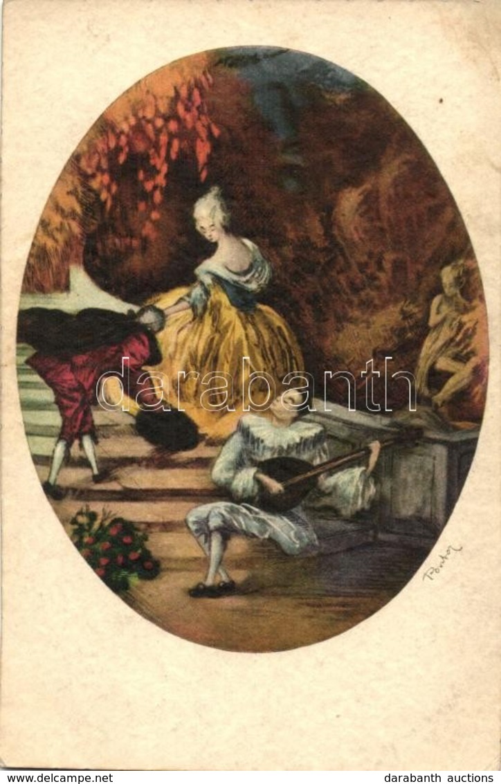 ** T2/T3 Baroque Scene, Italian Art Postcard, Italien Gravur No. 1965 S: Pontor (EK) - Zonder Classificatie