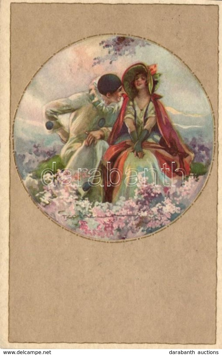 * T2/T3 Italian Art Postcard, Clown With A Lady, Ross-Monopol No. 1016, S: T. Corbella (EK) - Zonder Classificatie
