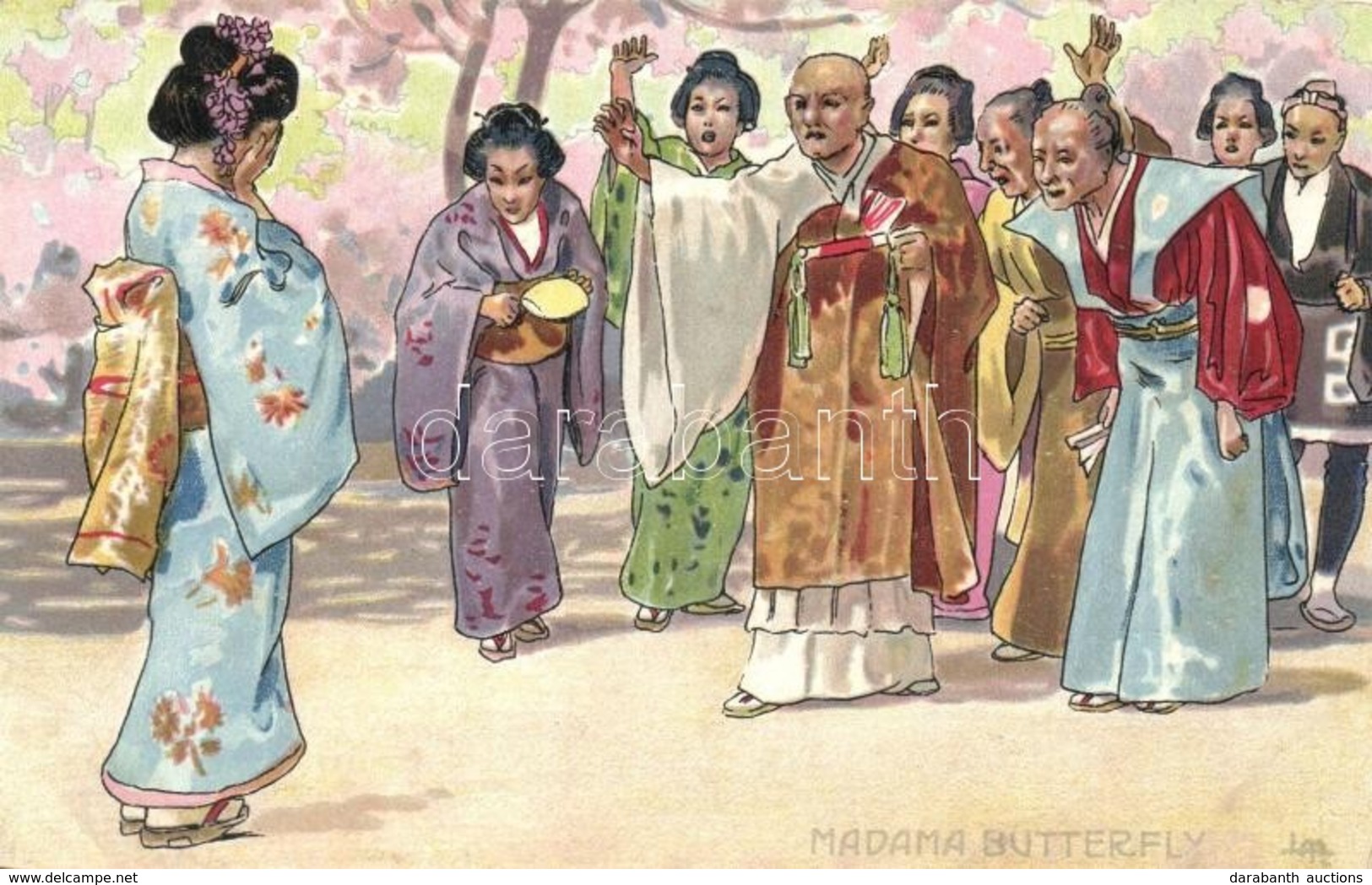 * T2/T3 Madame Butterfly. Italian Art Postcard, Japanese Folklore, Geisha (EK) - Zonder Classificatie