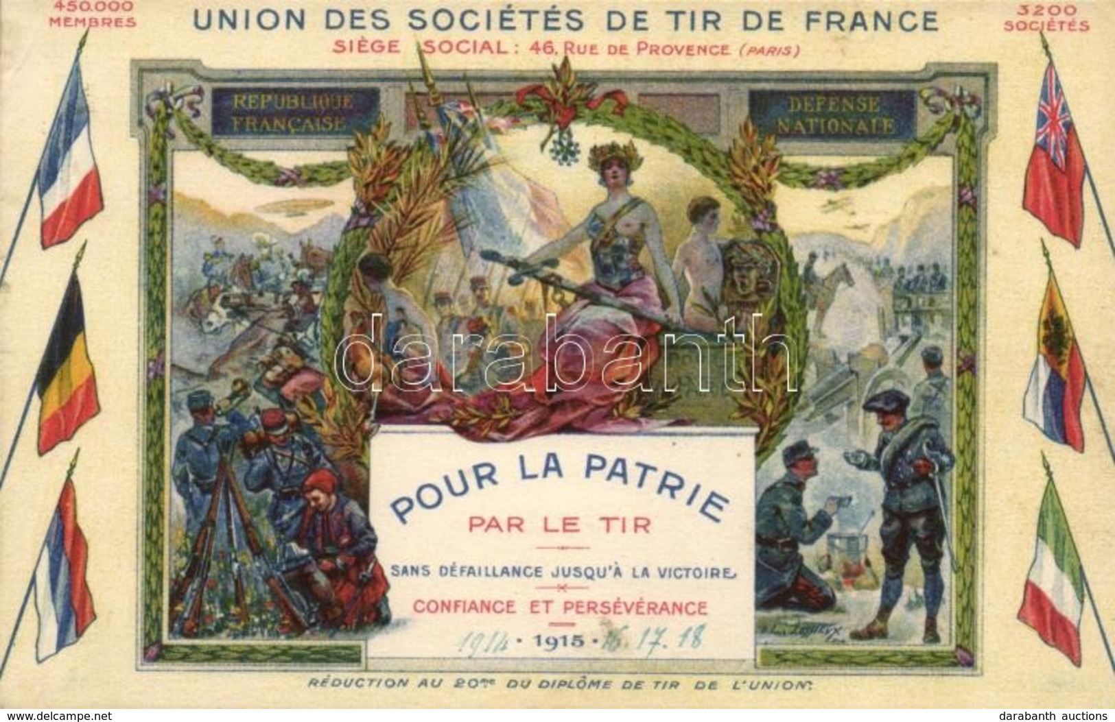 * T2/T3 'Pour La Patrie' Union Des Sociétés De Tir De France / 'For The Homeland' Union Of The French Shooting Companies - Ohne Zuordnung