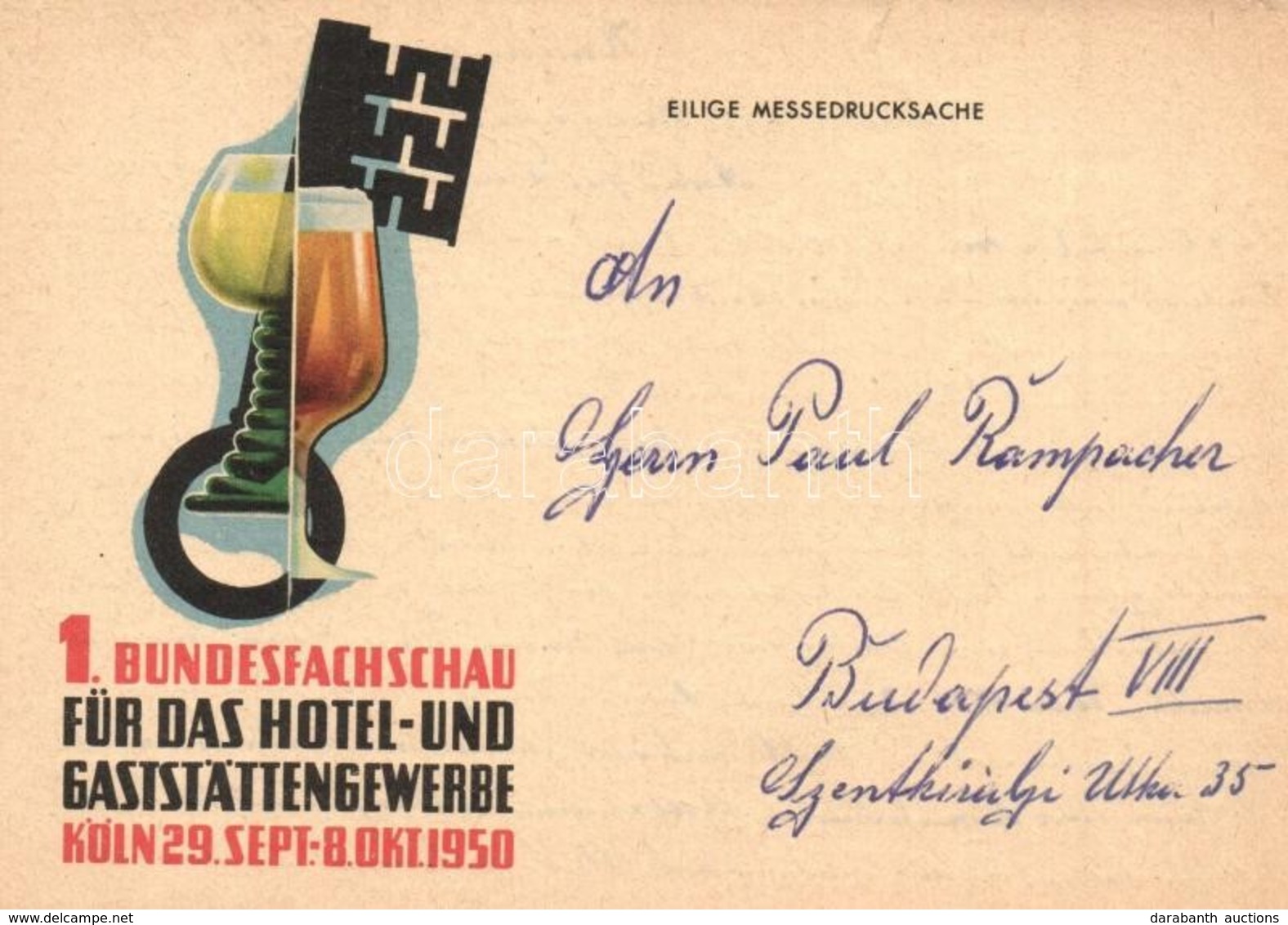 T2/T3 1950 Köln, Cologne; 1. Bundesfachschau Für Das Hotel Und Gaststättengewerbe / 1st German Federal Trade Fair For Th - Zonder Classificatie