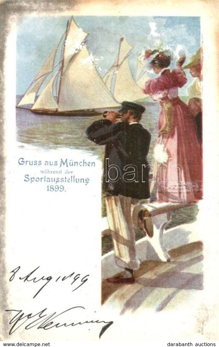 * T2/T3 1899 Gruss Aus München Während Der Sportausstellung / Sports Exhibition In Munich, Advertisement Card (EK) - Ohne Zuordnung