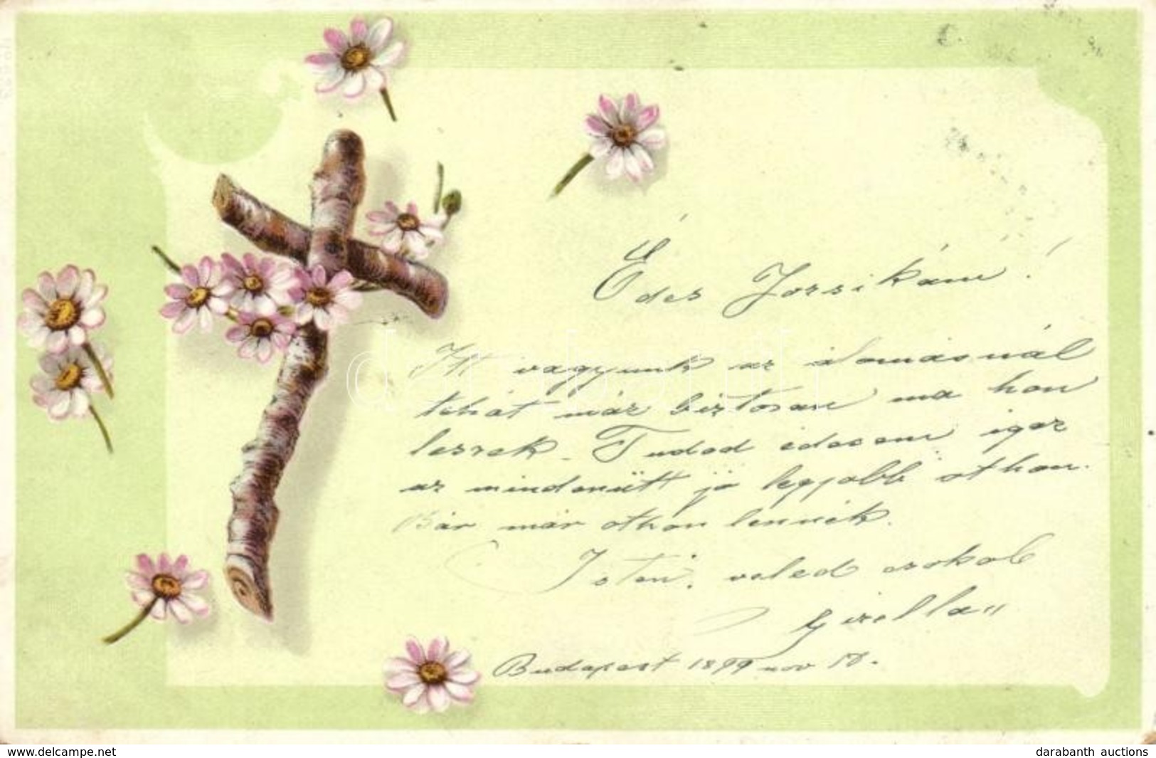 T2/T3 1899 Tree Branch Cross, Floral, Litho (EK) - Ohne Zuordnung