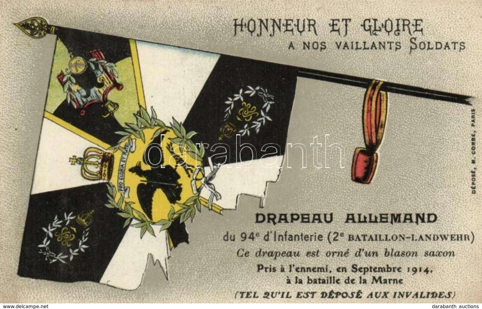 T2/T3 Drapeau Allemand / German Flag Of The 94th Infatry, Litho (EK) - Ohne Zuordnung