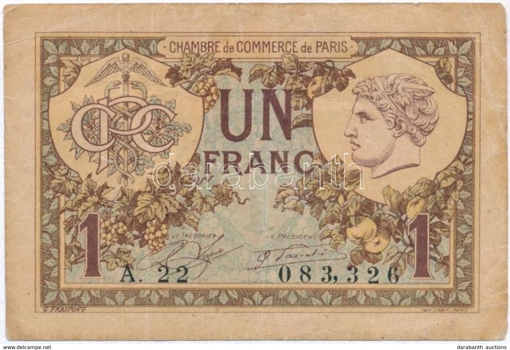 Franciaország / Párizsi Kereskedelmi Kamara 1920. 1Fr Szükségpénz T:III
France / Chambre De Commerce De Paris 1920. 1 Fr - Zonder Classificatie