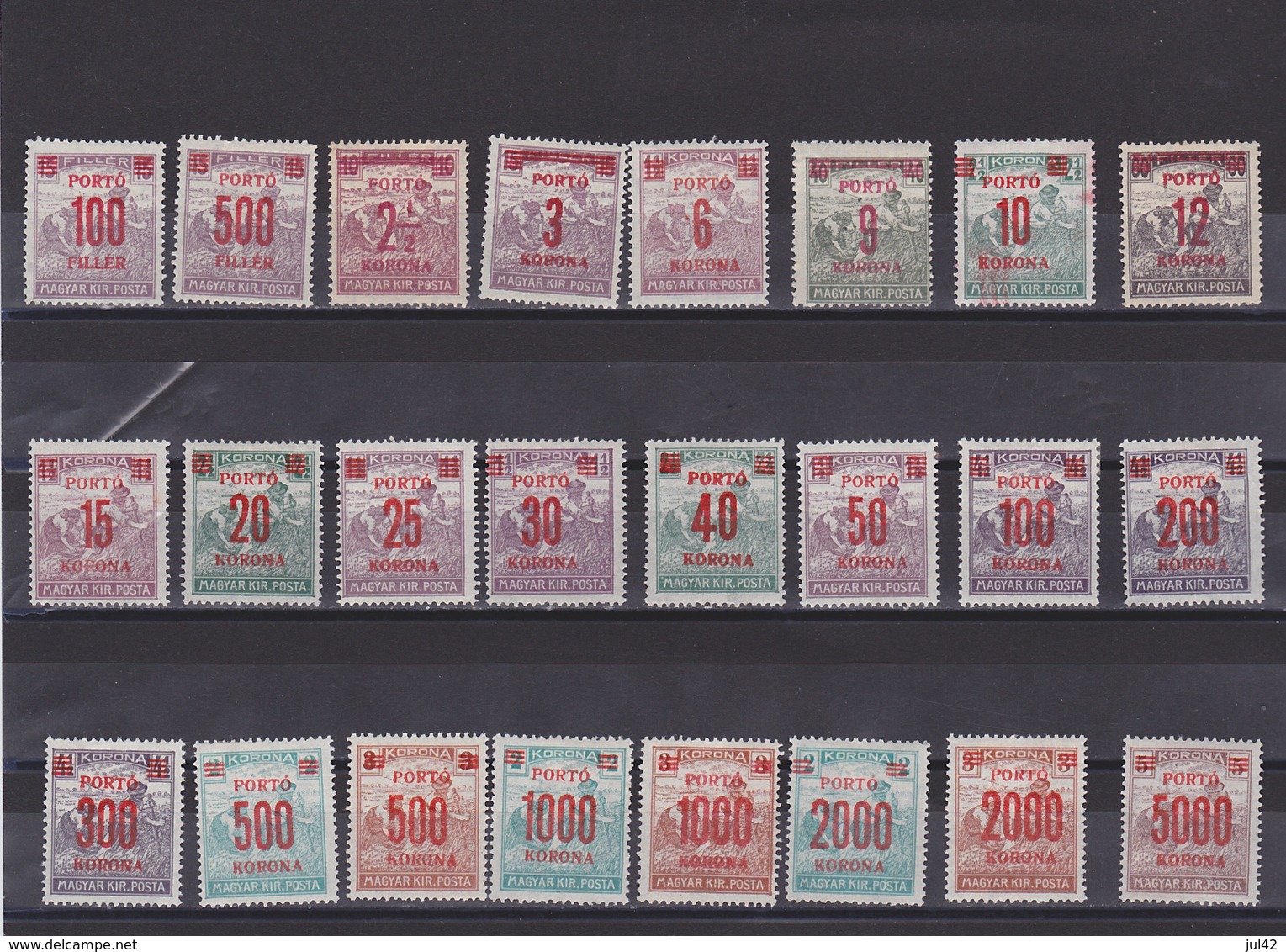 1921-25 Postage Due, Taxe, Surcharged Mi. P68/91,104/111, Yv. Taxe 65/88, Scott J76/99    MH     158 - Nuovi