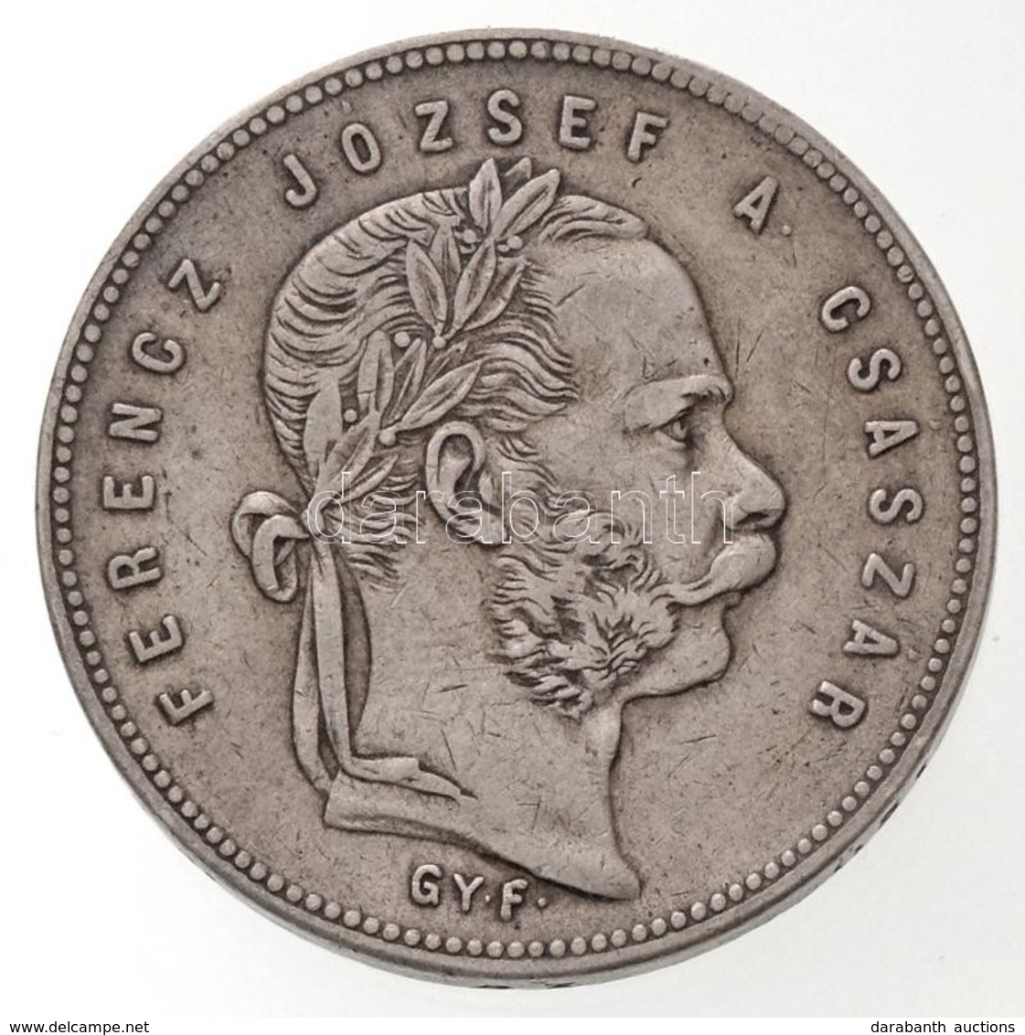 1868GYF 1Ft Ag 'Ferenc József / Angyalos Címer' Gyulafehérvár T:2 K. 
Hungary 1868GYF 1 Forint Ag 'Franz Joseph' Alba Iu - Zonder Classificatie