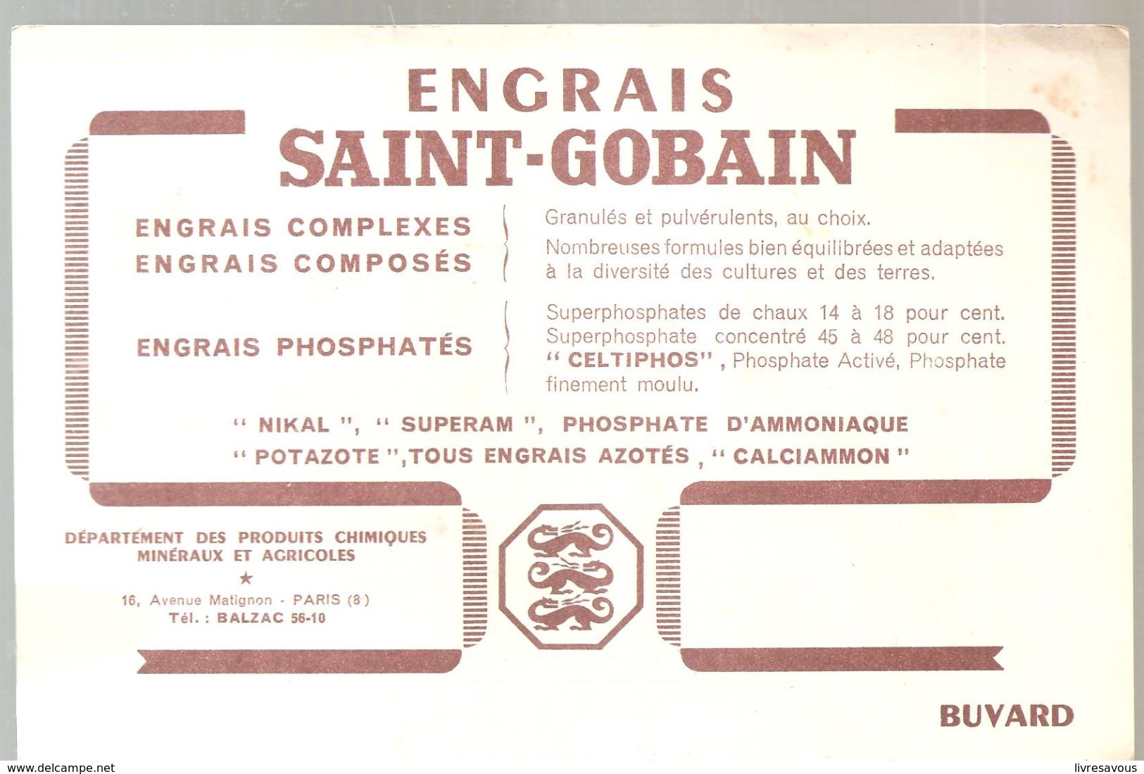 Buvard SAINT GOBAIN Engrais SAINT GOBAIN Engrais Complexes Engrais Composés - Farm