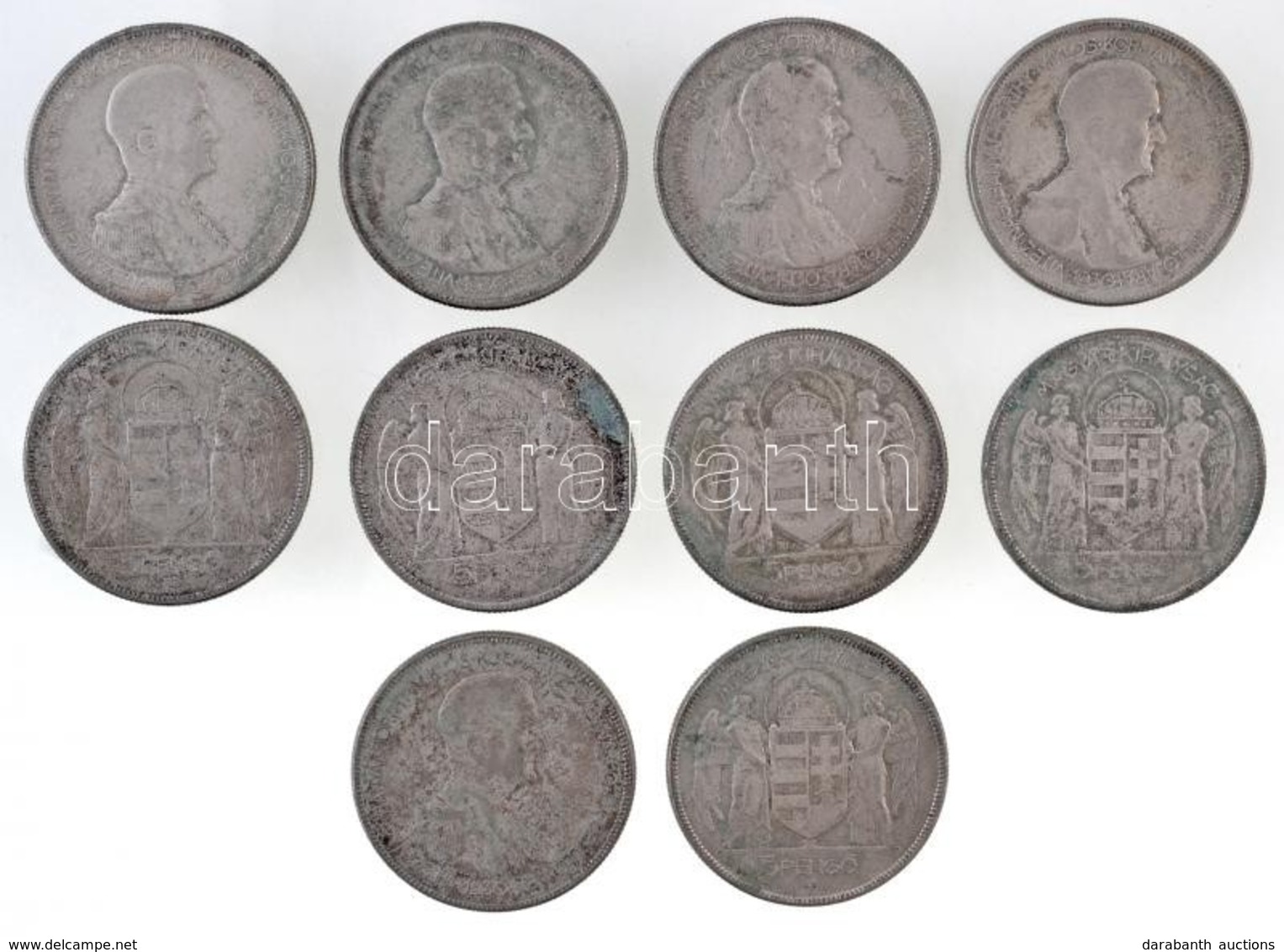 1930. 5P Ag 'Horthy Jobbra' (10x) T:2-,3 Patina, Karc, Szennyez?dés
Adamo P8 - Zonder Classificatie