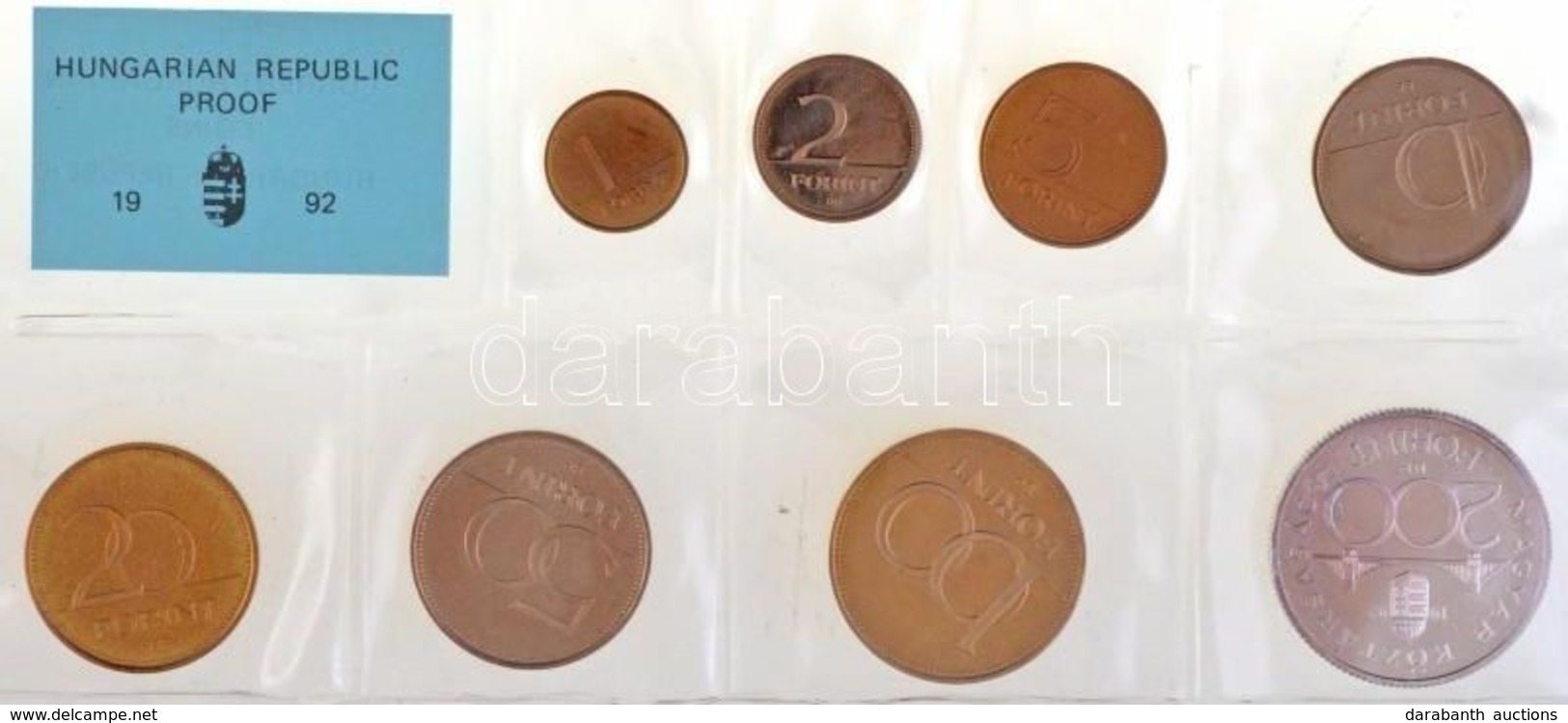 1992. 1Ft-200Ft (8xklf) érmés Forgalmi Sor Lezárt Fóliatokban T:PP 1992. 1 Forint - 200 Forint (8xdiff) Coin Set In Seal - Zonder Classificatie