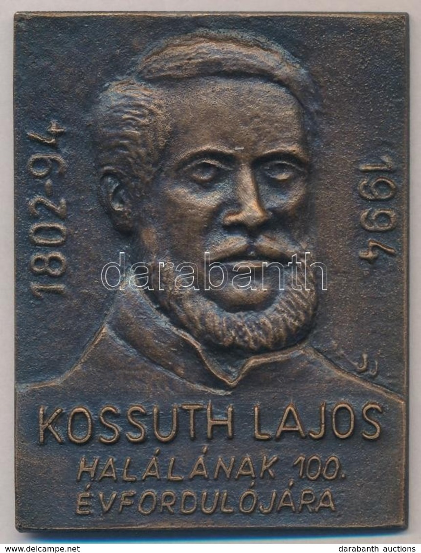 Jákfalvi József (?-?) 1994. 'Kossuth Lajos Halálának 100. évfordulójára' Br Plakett (77x57mm) T:2 - Zonder Classificatie