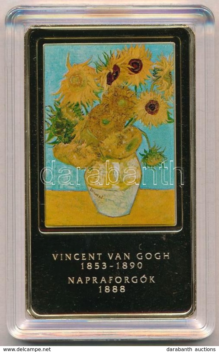 DN 'A Világ Leghíresebb Festményei - Vincent Van Gogh: Napraforgók' Aranyozott Fém Emlékérem, Multicolor Festéssel T:1 - Zonder Classificatie